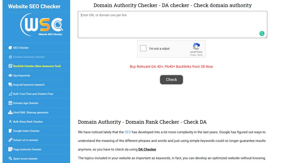 domain seo checker woo